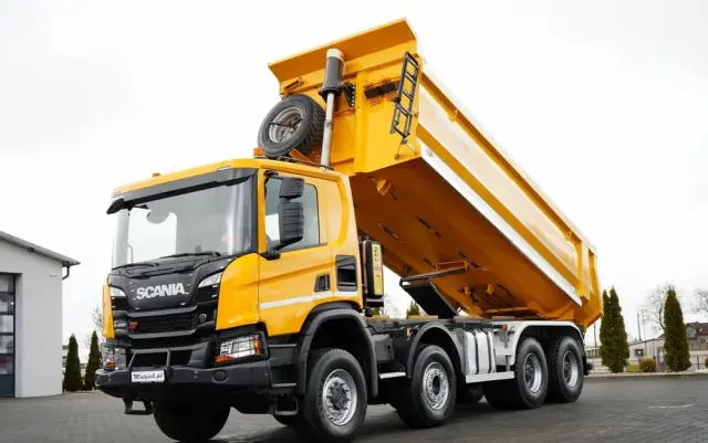 SCANIA P 450 XT  / 8x6 / WYWROTKA TYLNOZSYPOWA / OPTICRUISE / OPONY 100% /  EURO 6 