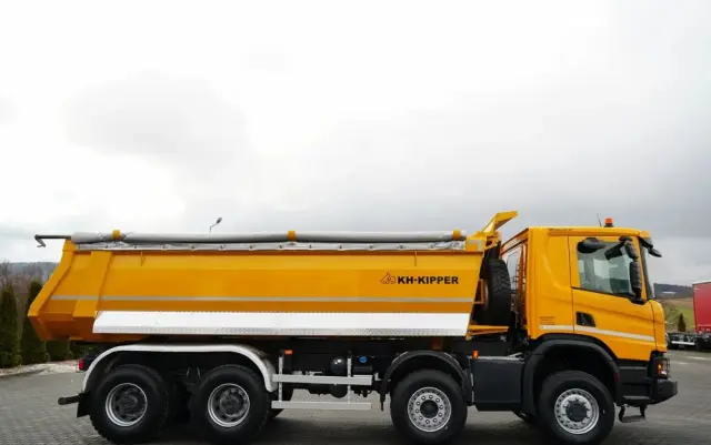 SCANIA P 450 XT  / 8x6 / WYWROTKA TYLNOZSYPOWA / OPTICRUISE / OPONY 100% /  EURO 6 