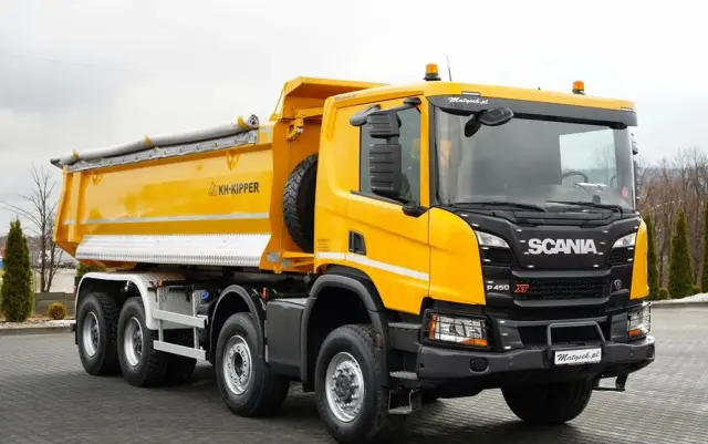SCANIA P 450 XT  / 8x6 / WYWROTKA TYLNOZSYPOWA / OPTICRUISE / OPONY 100% /  EURO 6 
