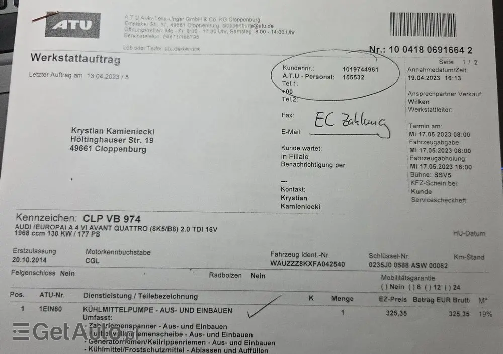 AUDI A4 Avant 2.0 TDI DPF quattro S line Sportpaket