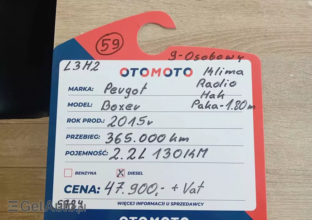 PEUGEOT Boxer Brygadówka 