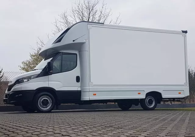 IVECO DAILY KONTENER NISKOPODŁOGOWY 4,43x2,23x2,42 SKLEP BAR FOODTRUCK KAMPER KLIMA 