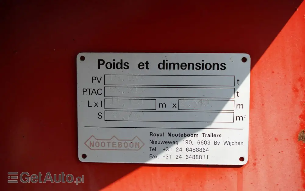 NOOTEBOOM NISKOPODWOZIE / ROZPINANA / TIEFBETT / ROZCIĄGANA / LAWETA / 19,5 M / DMC:  55 TON / 