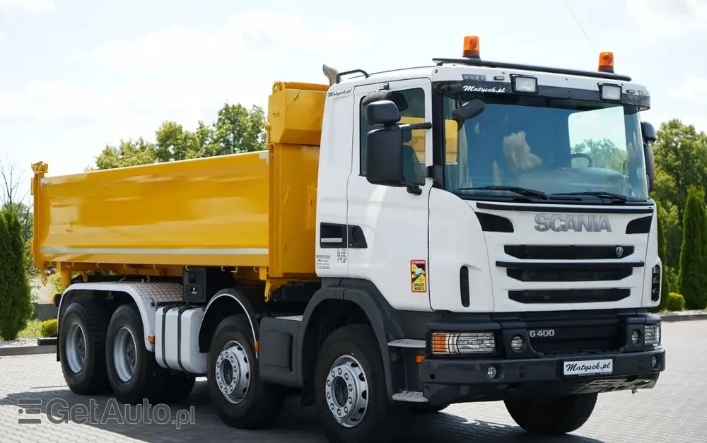 SCANIA G 400 / 8x4 / WYWROTKA 2 STRONNA  / HYDROBURTA /  BORDMATIC / MANUAL 