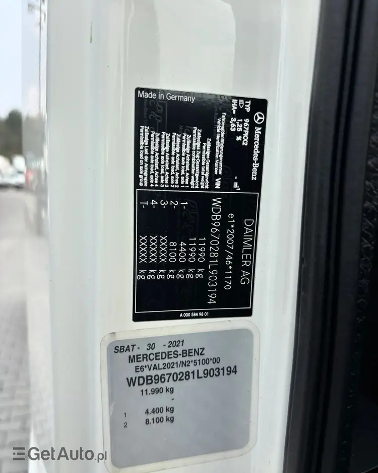 MERCEDES-BENZ MERCEDES ATEGO 1224 ,,1223,1524 ,,1527,,1624,,1627,,1530 PODWOZIE DO ZABUDOWY 