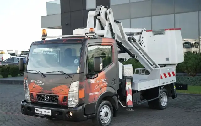 NISSAN CABSTAR / ZWYŻKA 16,3 METRÓW / FRANCE ELEVATEUR /  BLIŹNIAK / UDŹWIG - 200 kg / 4 PODPORY / 