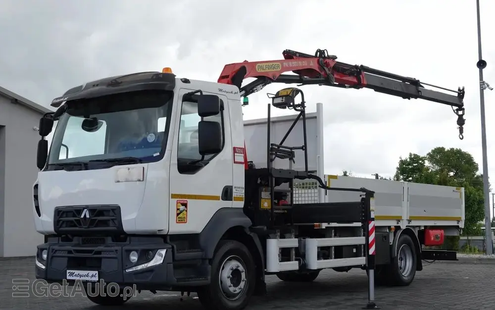 RENAULT D 210/  4X2 / SKRZYNIOWY 5 M + HDS PALFINGER PK 8.501 SLD A / UDŹWIG 5 580G / STEROWANIE RADIOWE / ROTATOR / SPROWADZONY 