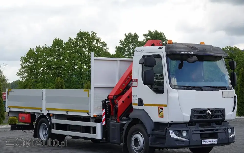 RENAULT D 210/  4X2 / SKRZYNIOWY 5 M + HDS PALFINGER PK 8.501 SLD A / UDŹWIG 5 580G / STEROWANIE RADIOWE / ROTATOR / SPROWADZONY 