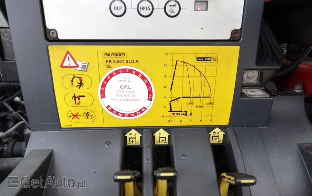 RENAULT D 210/  4X2 / SKRZYNIOWY 5 M + HDS PALFINGER PK 8.501 SLD A / UDŹWIG 5 580G / STEROWANIE RADIOWE / ROTATOR / SPROWADZONY 