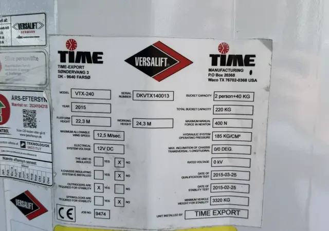 MERCEDES-BENZ Sprinter Zwyżka Podnośnik Koszowy VERSALIFT VTX-240 UDT 
