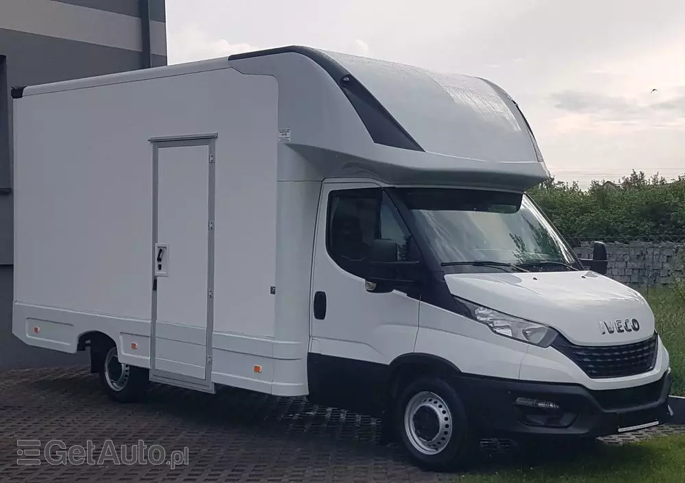 IVECO DAILY KONTENER NISKOPODŁOGOWY 4,43x2,23x2,42 SKLEP BAR FOODTRUCK KAMPER KLIMA 