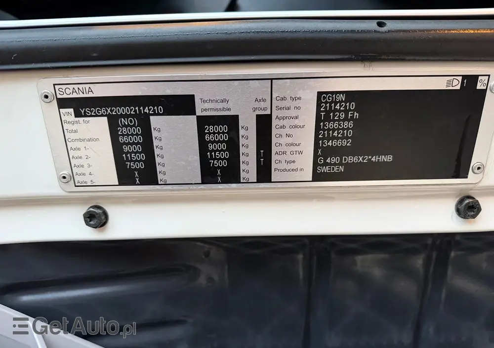 SCANIA Scania G 490 / CHŁODNIA + WINDA / 23 PALETY / EURO6 / OŚ SKRĘTNA / CARRIER 850 / ASO 