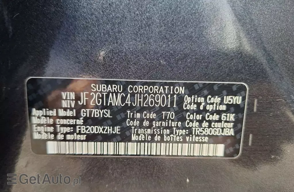 SUBARU Crosstrek 2.0 (148 KM) AWD CVT