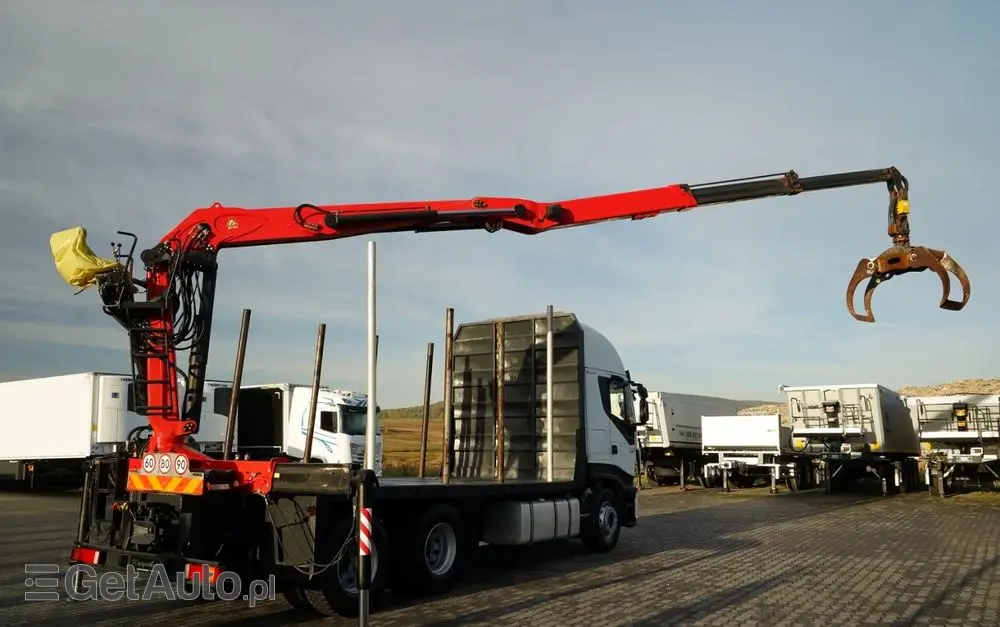 IVECO STRALIS  560 / 6X4 / DO DREWNA / DO DRZEWA / DO LASU /  HDS PALFINGER EPSILON  / UDŹWIG - 5 250 KG 