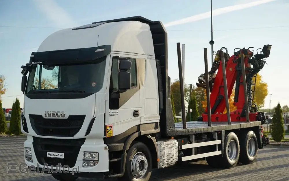 IVECO STRALIS  560 / 6X4 / DO DREWNA / DO DRZEWA / DO LASU /  HDS PALFINGER EPSILON  / UDŹWIG - 5 250 KG 