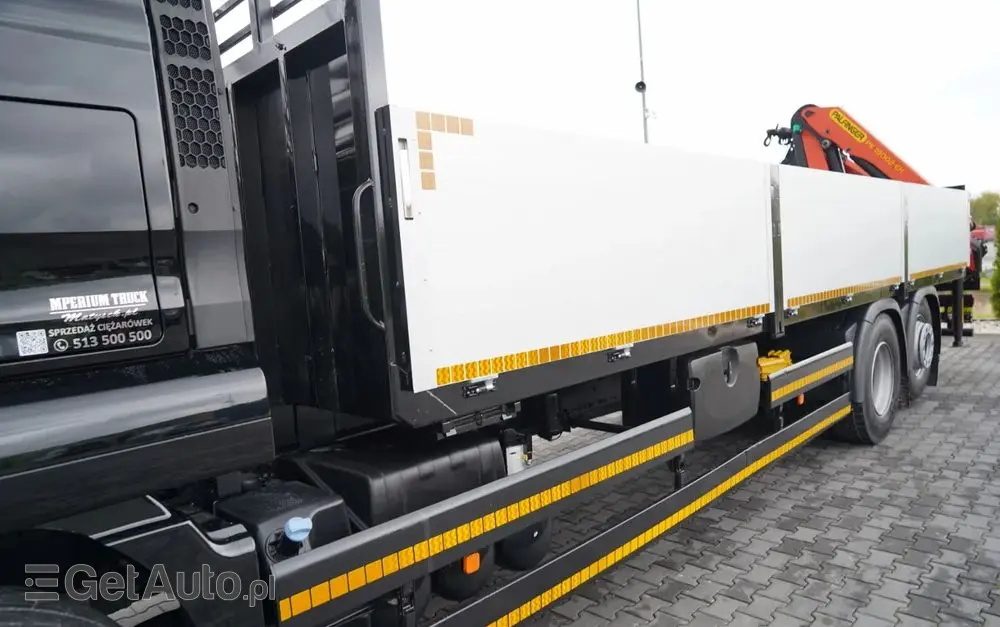 MAN TGS 26.440 / 6X2 / SKRZYNIOWY 7,5 M / OŚ PODNOSZONA  + HDS PALFINGER PK 18002  / MAX UDŹWIG: 6 000 KG / STEROWANIE RADIOWE / ROTATOR / KLIMA POSTOJOWA /  MANUAL / EURO 6 