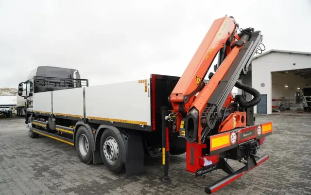 MAN TGS 26.440 / 6X2 / SKRZYNIOWY 7,5 M / OŚ PODNOSZONA  + HDS PALFINGER PK 18002  / MAX UDŹWIG: 6 000 KG / STEROWANIE RADIOWE / ROTATOR / KLIMA POSTOJOWA /  MANUAL / EURO 6 