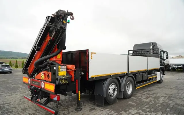 MAN TGS 26.440 / 6X2 / SKRZYNIOWY 7,5 M / OŚ PODNOSZONA  + HDS PALFINGER PK 18002  / MAX UDŹWIG: 6 000 KG / STEROWANIE RADIOWE / ROTATOR / KLIMA POSTOJOWA /  MANUAL / EURO 6 