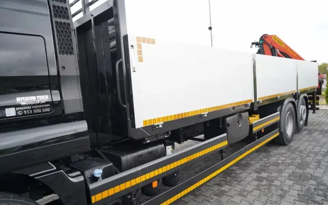 MAN TGS 26.440 / 6X2 / SKRZYNIOWY 7,5 M / OŚ PODNOSZONA  + HDS PALFINGER PK 18002  / MAX UDŹWIG: 6 000 KG / STEROWANIE RADIOWE / ROTATOR / KLIMA POSTOJOWA /  MANUAL / EURO 6 