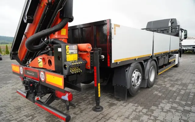 MAN TGS 26.440 / 6X2 / SKRZYNIOWY 7,5 M / OŚ PODNOSZONA  + HDS PALFINGER PK 18002  / MAX UDŹWIG: 6 000 KG / STEROWANIE RADIOWE / ROTATOR / KLIMA POSTOJOWA /  MANUAL / EURO 6 