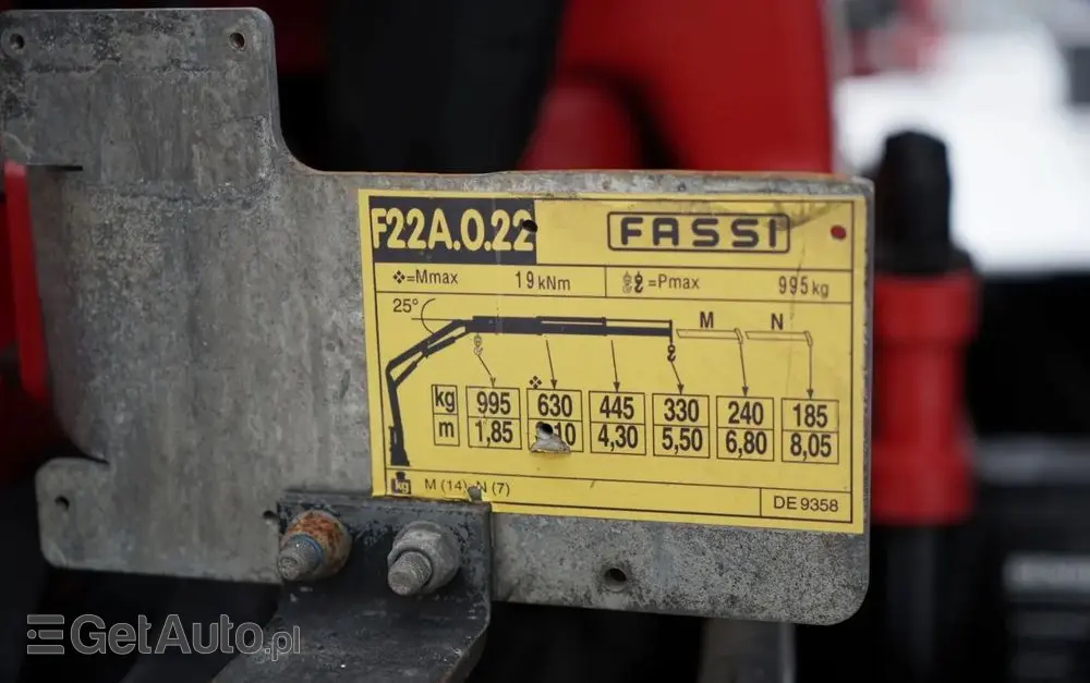 RENAULT MAXITY 140 DXI / WYWROTKA /+ HDS FASSI F22A / 995 KG UDŹWIG / WYSÓW 5,5 M / SPROWADZONY 