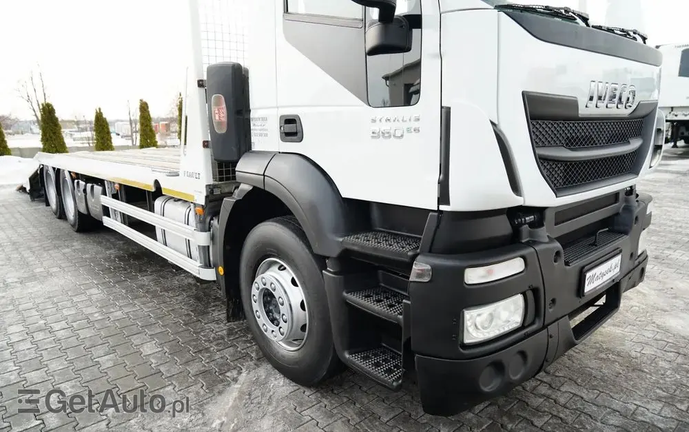 IVECO STRALIS 360 / 6X2 /  LAWETA / PLATFORMA 9,3 M / NAJAZDY HYDRAULICZNE / WYCIĄGARKA / OŚ PODONOSZONA  / EURO 6 