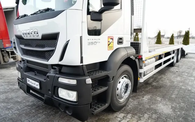 IVECO STRALIS 360 / 6X2 /  LAWETA / PLATFORMA 9,3 M / NAJAZDY HYDRAULICZNE / WYCIĄGARKA / OŚ PODONOSZONA  / EURO 6 