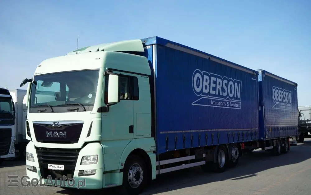 MAN TGX 26.460 / ZESTAW TANDEM PRZEJAZDOWY / 120 M3 / OŚ PODNOSZONA / OŚ SKRĘTNA / + PRZYCZEPA FRUEHAUF / OSIE SAF 