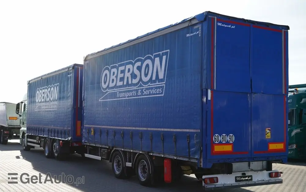 MAN TGX 26.460 / ZESTAW TANDEM PRZEJAZDOWY / 120 M3 / OŚ PODNOSZONA / OŚ SKRĘTNA / + PRZYCZEPA FRUEHAUF / OSIE SAF 