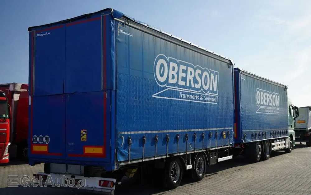 MAN TGX 26.460 / ZESTAW TANDEM PRZEJAZDOWY / 120 M3 / OŚ PODNOSZONA / OŚ SKRĘTNA / + PRZYCZEPA FRUEHAUF / OSIE SAF 