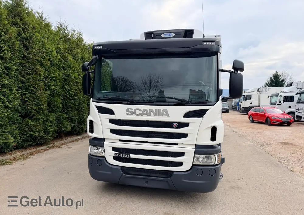 SCANIA Scania P 450 / CHŁODNIA + WINDA / 23 PALETY / EURO6 / OŚ SKRĘTNA / CARRIER/ ASO 