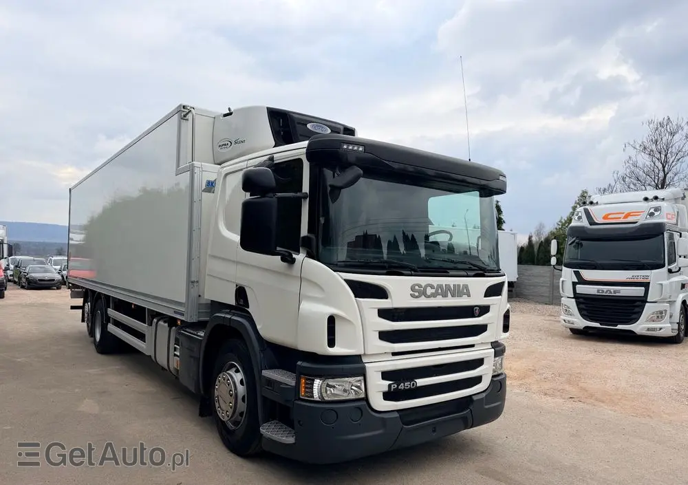 SCANIA Scania P 450 / CHŁODNIA + WINDA / 23 PALETY / EURO6 / OŚ SKRĘTNA / CARRIER/ ASO 