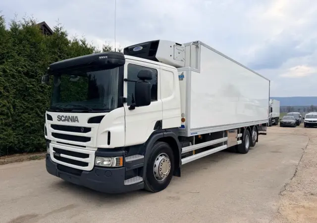 SCANIA Scania P 450 / CHŁODNIA + WINDA / 23 PALETY / EURO6 / OŚ SKRĘTNA / CARRIER/ ASO 