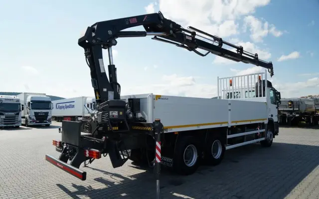 MERCEDES-BENZ ACTROS 2636 / 6x4 / SKRZYNIOWY 7 M + HDS HIAB  -  WYSÓW 12,6 M / MOCNA PODŁOGA / STEROWANIE RADIOWE / ROTATOR / SPROWADZONY 