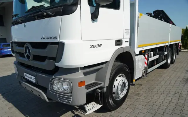MERCEDES-BENZ ACTROS 2636 / 6x4 / SKRZYNIOWY 7 M + HDS HIAB  -  WYSÓW 12,6 M / MOCNA PODŁOGA / STEROWANIE RADIOWE / ROTATOR / SPROWADZONY 