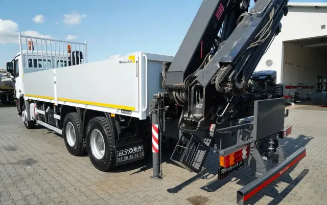 MERCEDES-BENZ ACTROS 2636 / 6x4 / SKRZYNIOWY 7 M + HDS HIAB  -  WYSÓW 12,6 M / MOCNA PODŁOGA / STEROWANIE RADIOWE / ROTATOR / SPROWADZONY 