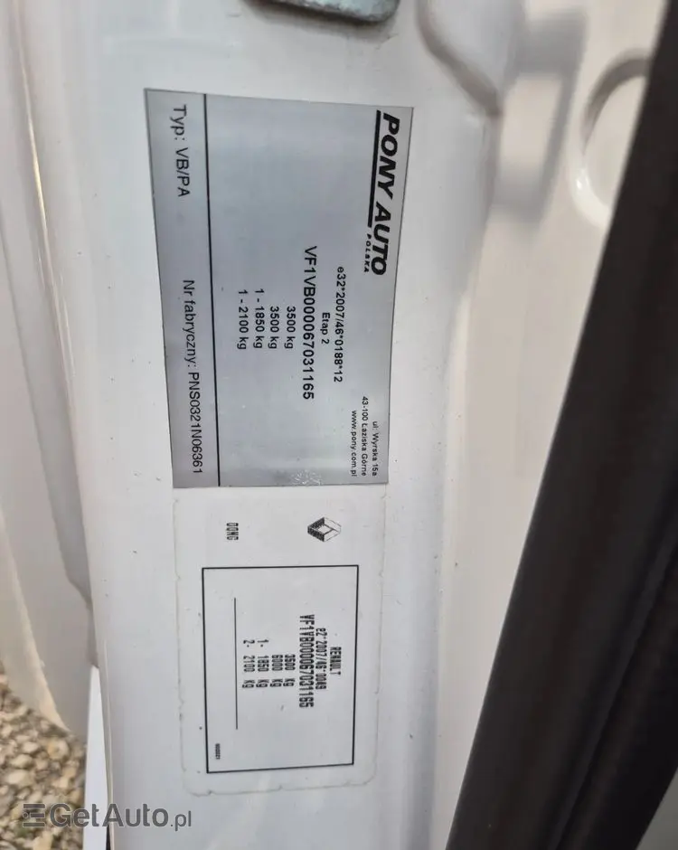 RENAULT Master IV 10 PALET zaw.poduszki 2021r EURO 6 