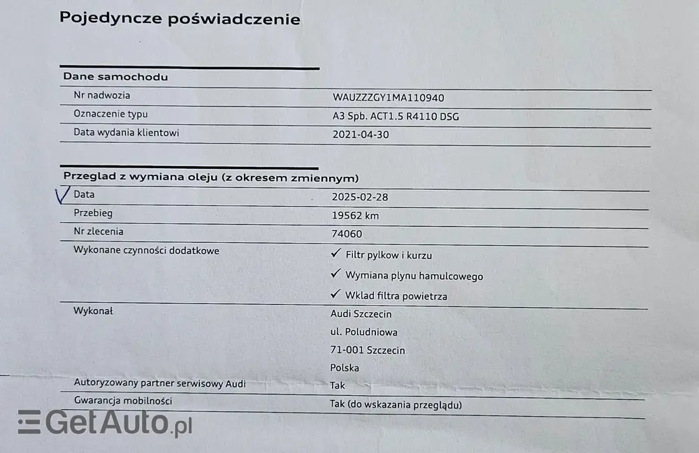 AUDI A3 Sportback 35 TFSI S tronic