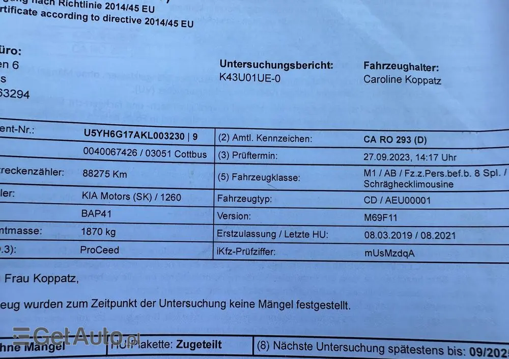 KIA ProCeed 1.6 T-GDI GT