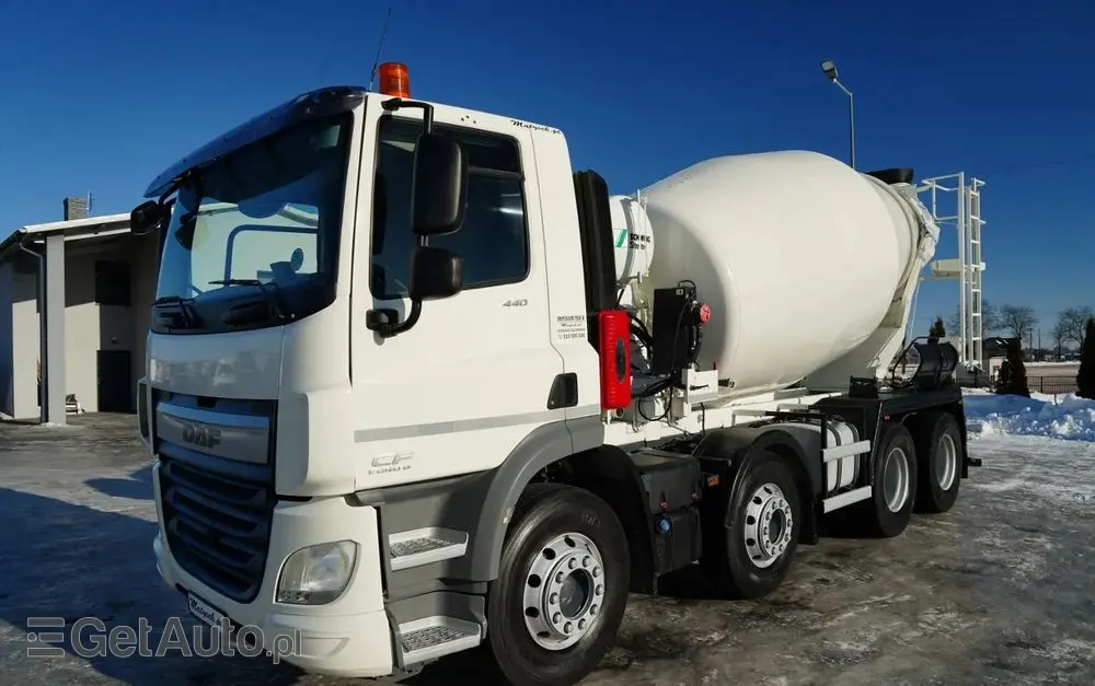 DAF CF 440 / 8x4 / BETONOMIESZARKA SCHWING STETTER / GRUSZKA 9 M3 / AUTOMAT / KAMERA / 