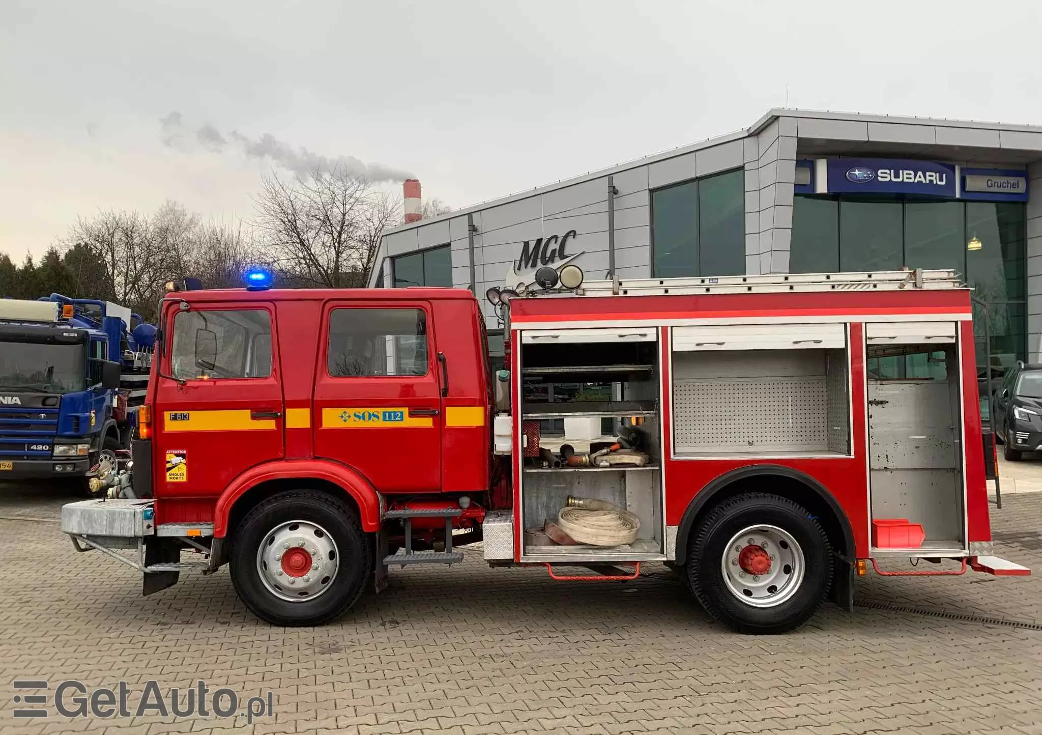 VOLVO F613 - STRAŻ POŻARNA - STAN BDB - POMPA Z PRZODU 