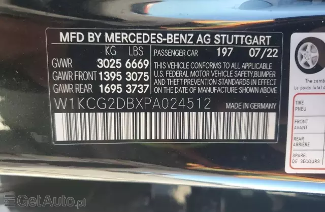 MERCEDES-BENZ EQS EQS 450+ 107.8 kWh (333 KM)