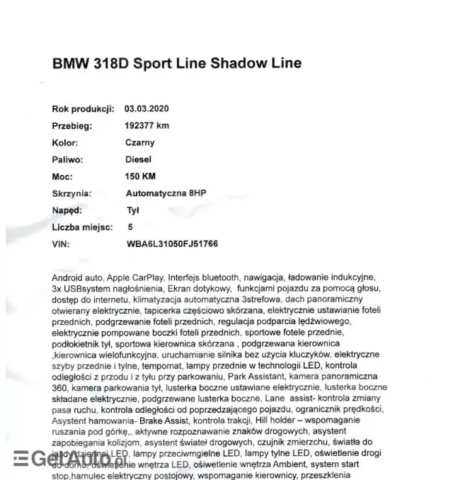 BMW Seria 3 318d Sport Line Shadow